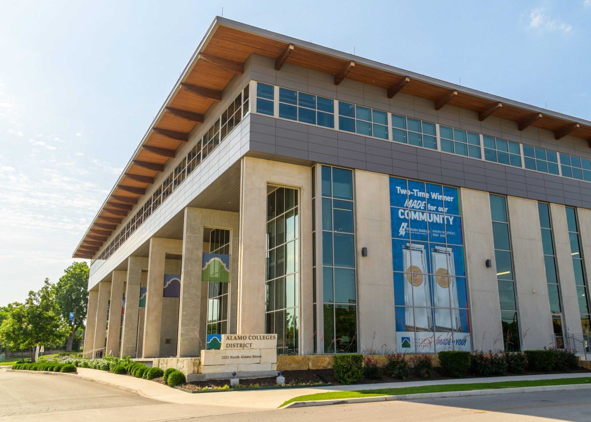 The Alamo Colleges Center of Excellence for Student Success (ACCESS), completed in 2023, houses 600 employees who support the Alamo College District and its five colleges. The facility also serves as a venue for community events, workshops, and conferences. Photo by A. De Leon.