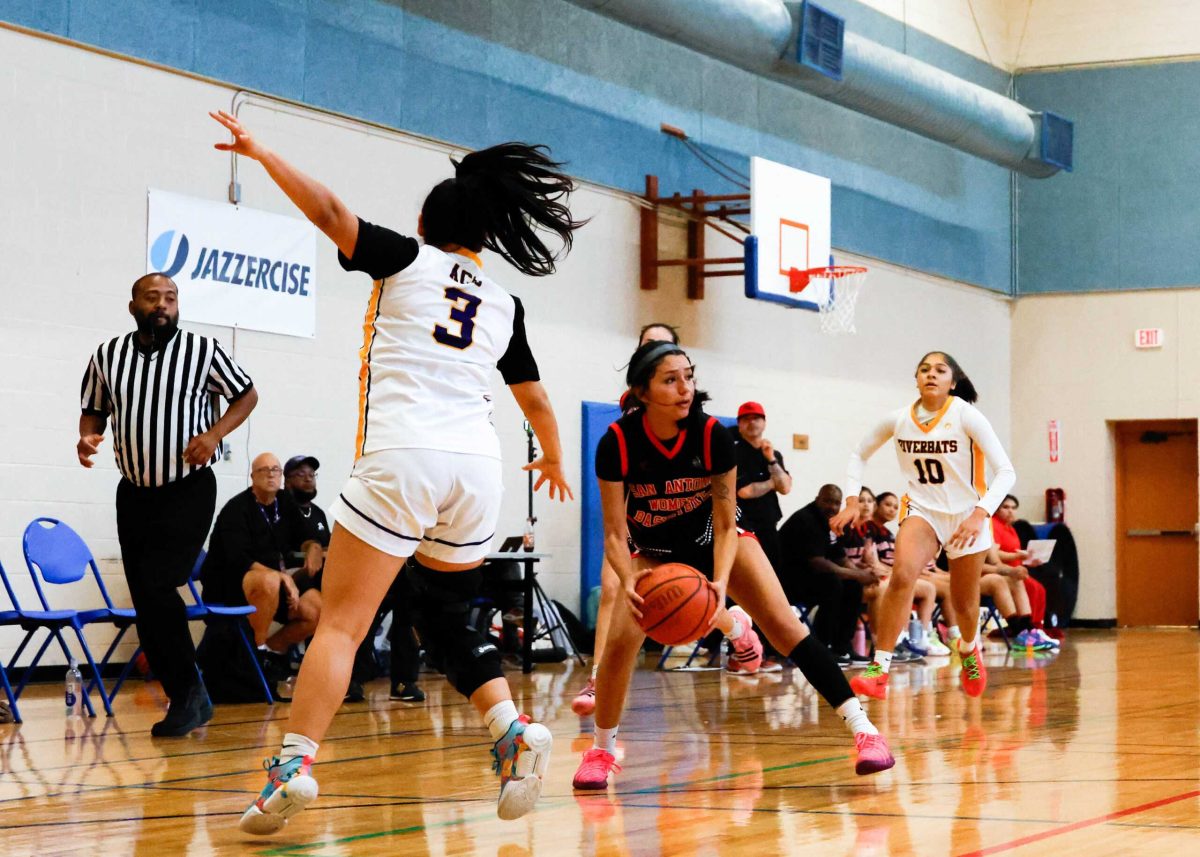SAC Guard Alexis Castillo controls the ball against ACC Wednesday. Photo by Jacob R. Lopez.
